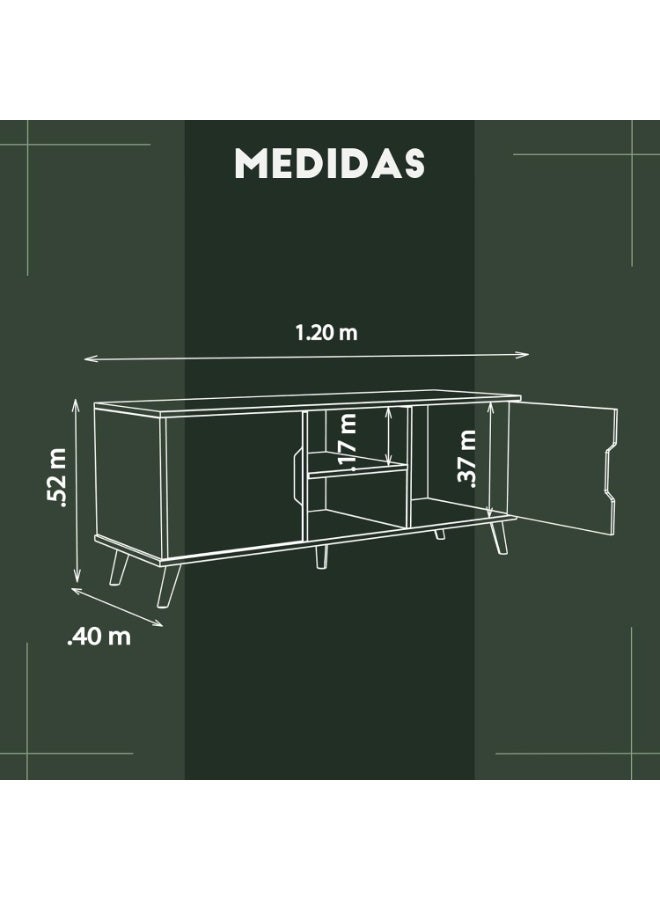 MORU Full TV Cabinet Living Room Table, TV Table, Entertainment Center for TV, Minimalist TV Stand for Home or Office, Multipurpose Furniture, TV Shelf, TV Cabinet - Image 3